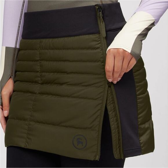 Backcountry Green and Black Puffer Mini Skirt sz M - Picture 2 of 9